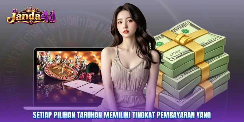 Setiap pilihan taruhan memiliki tingkat pembayaran yang